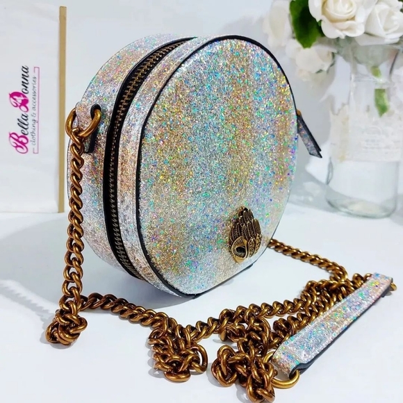 Kurt Geiger London Round Small Shoreditch Bag - NWT - Iridescent Glitter - Picture 4 of 5